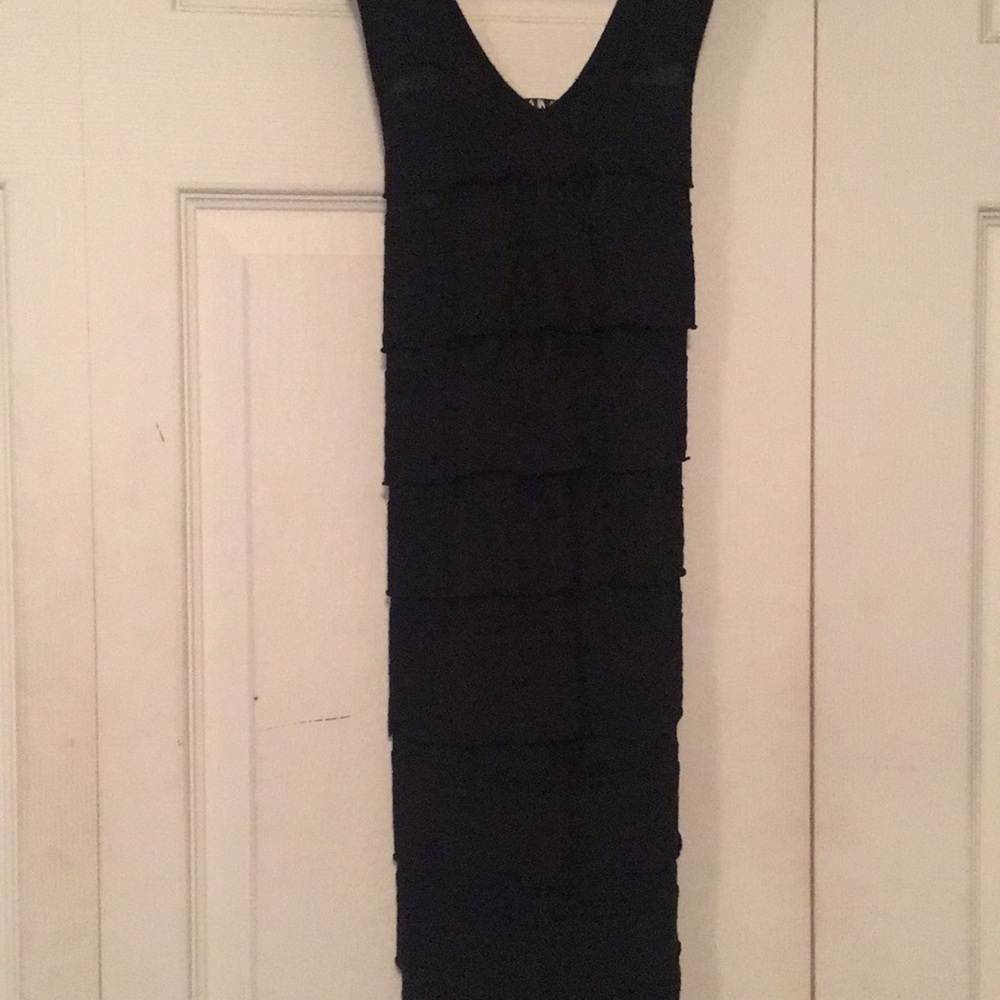 Black layered tank with crossed back straps